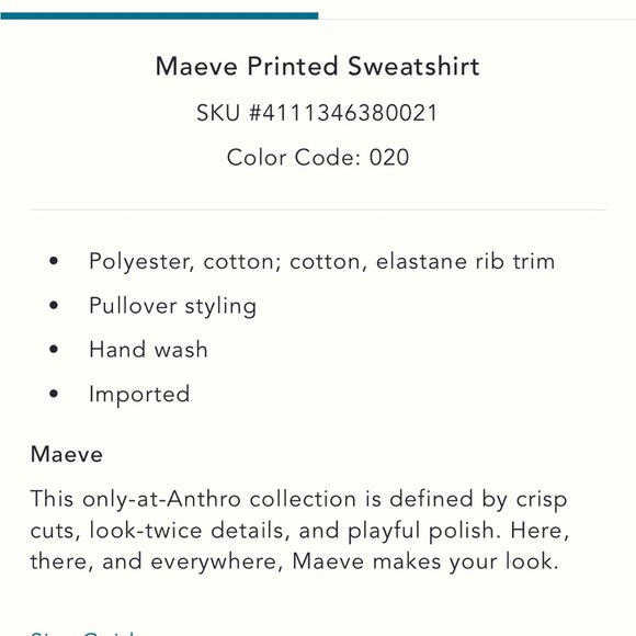 NWT new small Anthropologie Maeve printed sweatshirt lightweight animal print - Picture 4 of 17